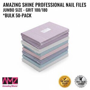 50 PACK Amazing Shine Nail Filers Dual-Sided Extra Durability Professional Nails